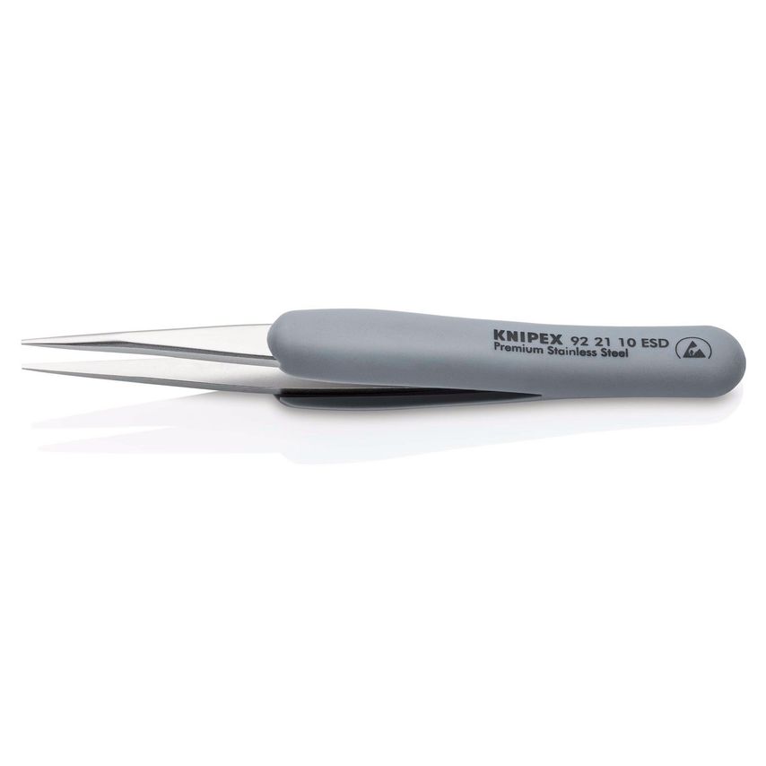 Knipex 92 21 10 ESD Precision Tweezers with Rubber Handles ESD 123mm