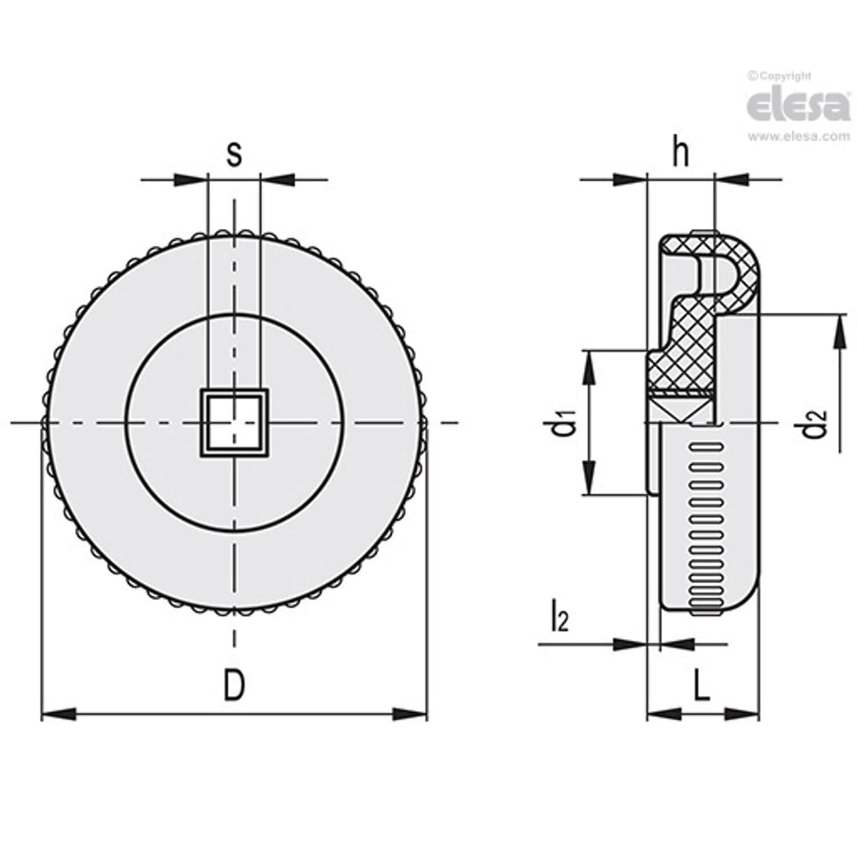 Knurled knob-VZ.42-6x6