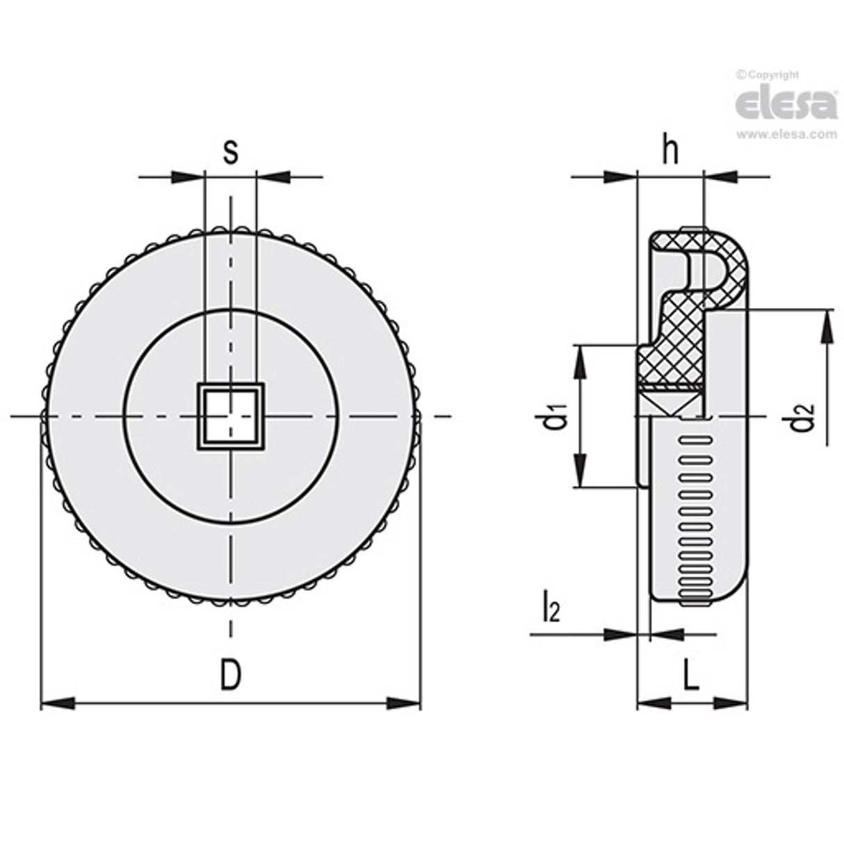 Knurled knob-VZ.56-8x8