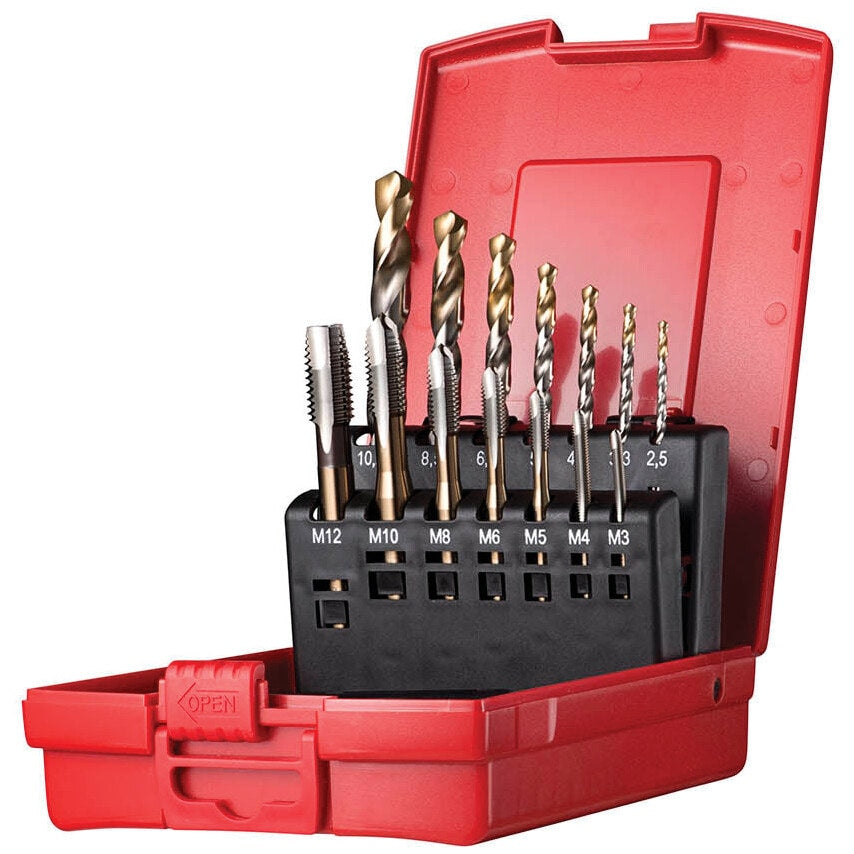 L113201 M3-M12 HSS (14-PCE) SP/PT Tap & Drill Set