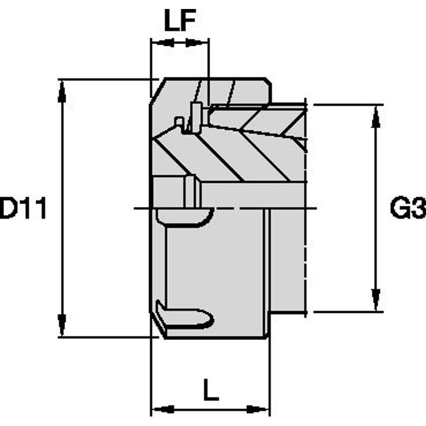 LNSRER40M ER40 Solid Lock Nut