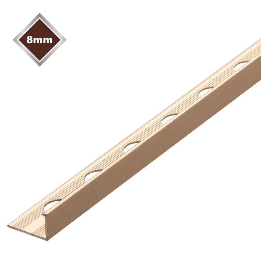L Profile MetaL Tile Trim Stainless SteeL 8mm x 2.4m