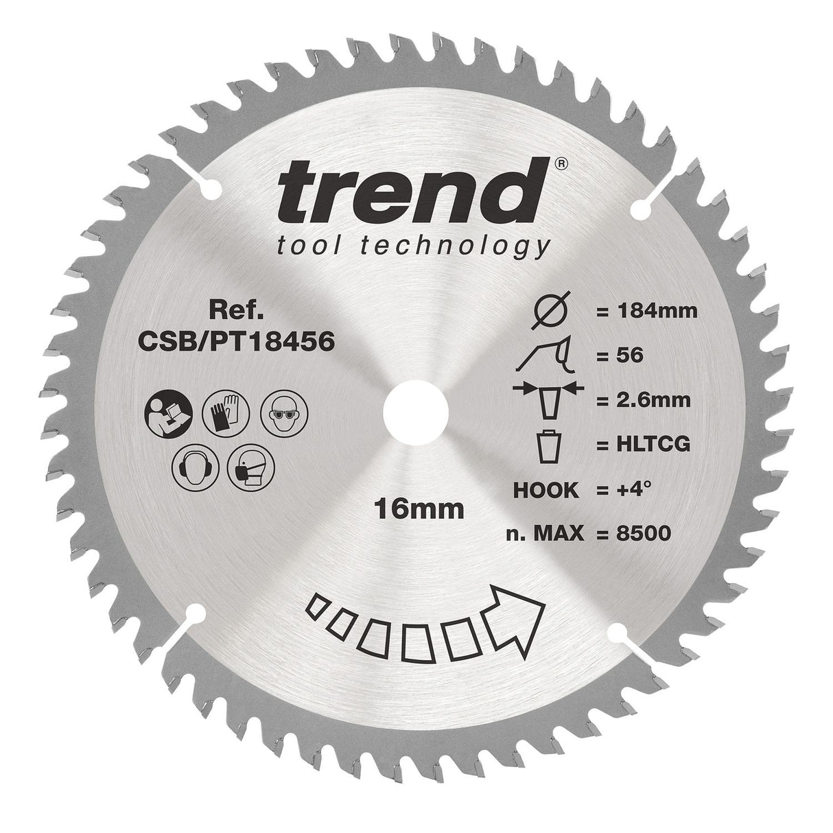 Laminate/HPL Circular Saw Blade 184mm x 16mm x 56T