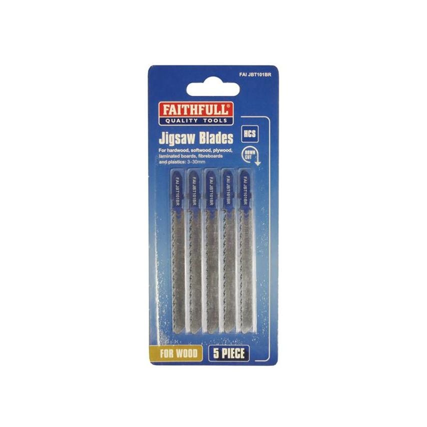 Laminate/Wood Jigsaw Blades Pack of 5 T101BR FAIJBT101BR