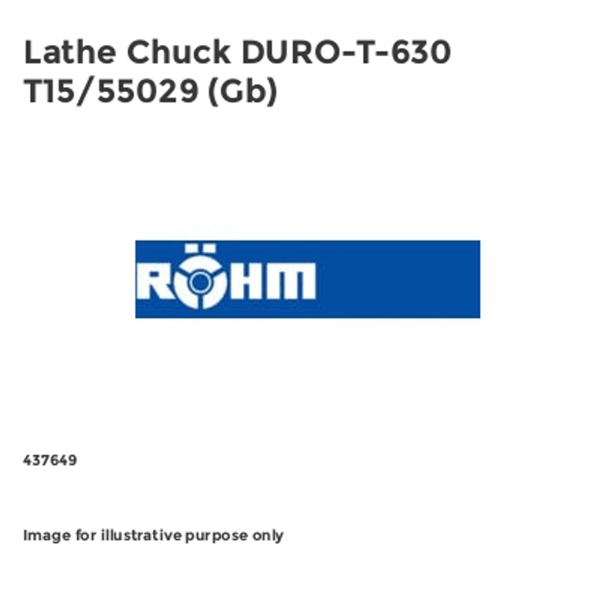Lathe Chuck DURO-T-630 T15/55029 (Gb)