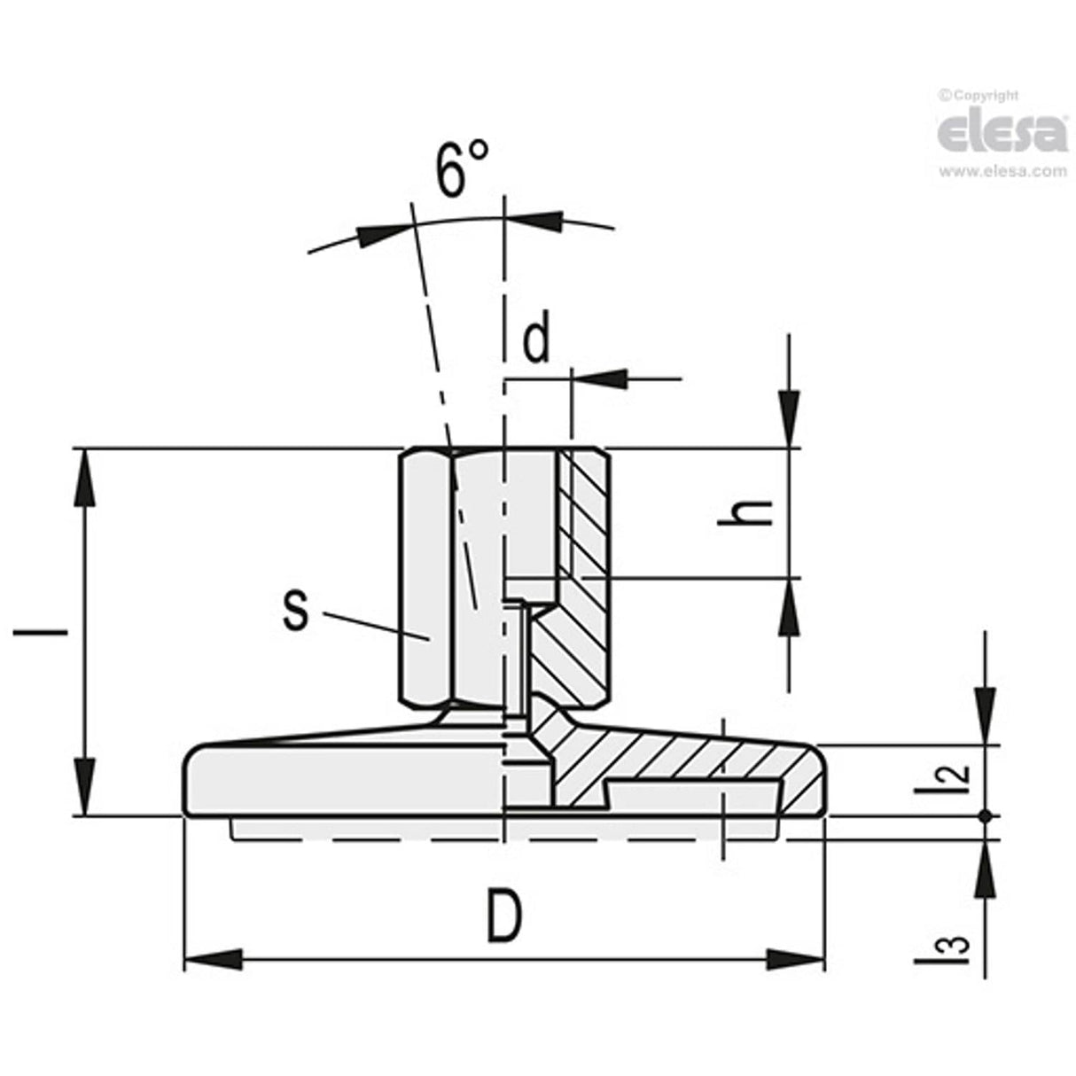 Levelling feet-LMY.100-AS-SST-M8