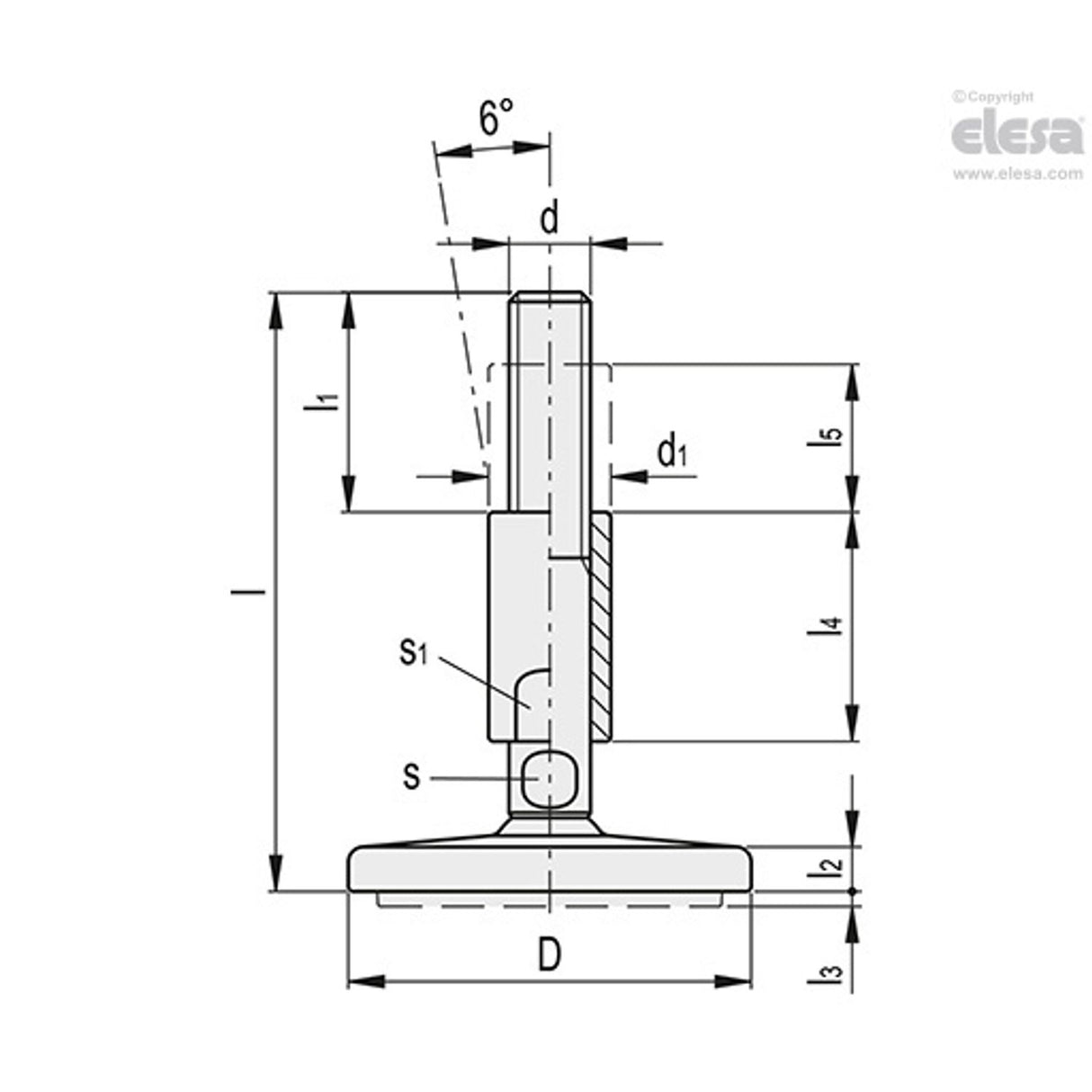 Levelling feet-LMY.100-SST-M24x219-HV