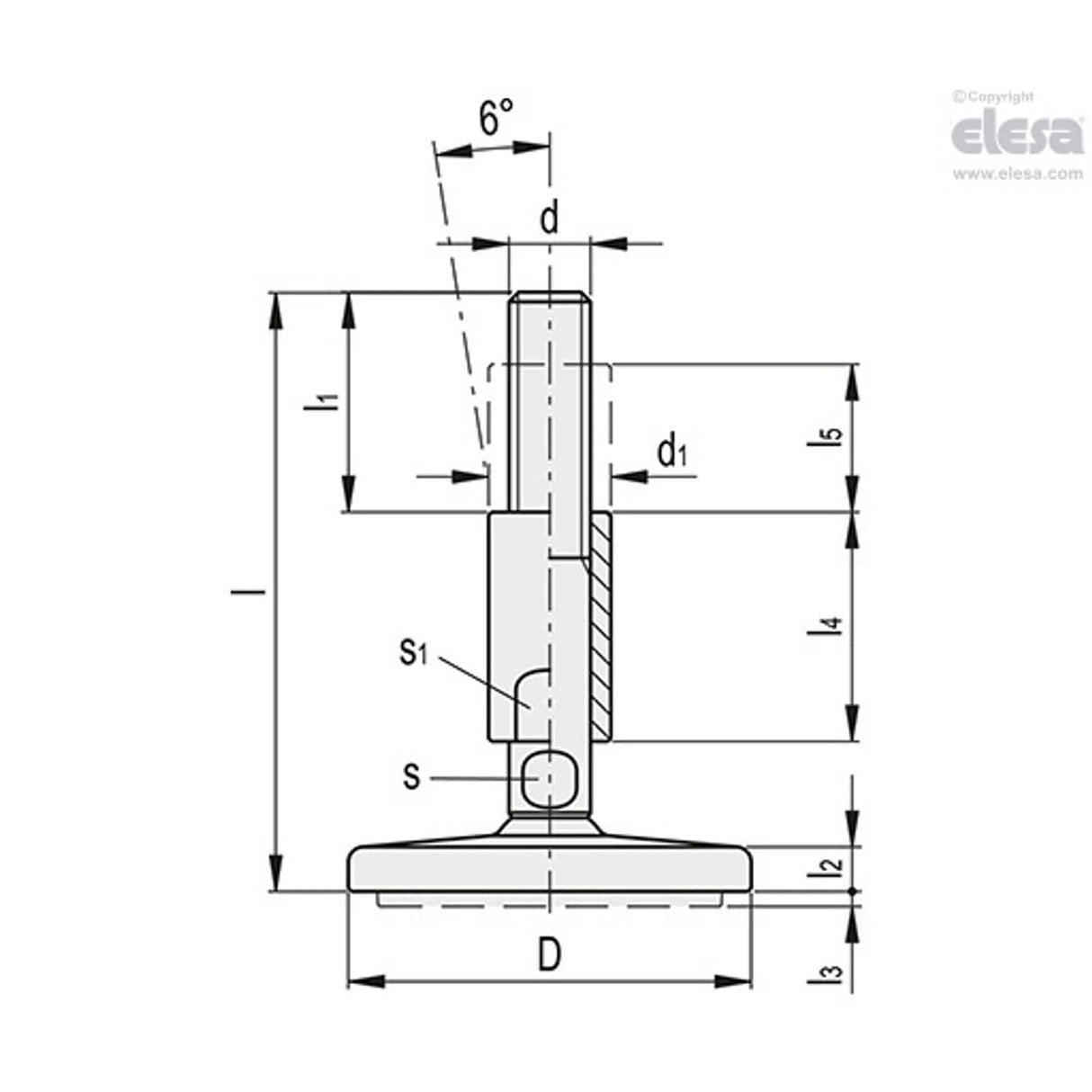 Levelling feet-LMY.100-SST-M24x269-HV