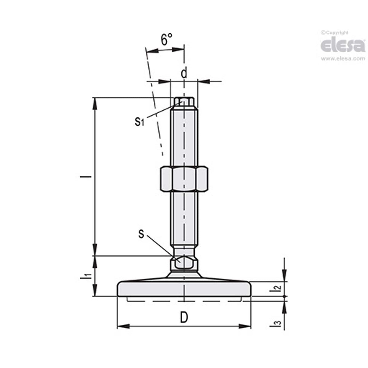 Levelling feet-LMY.80-SST-M16x125-EH