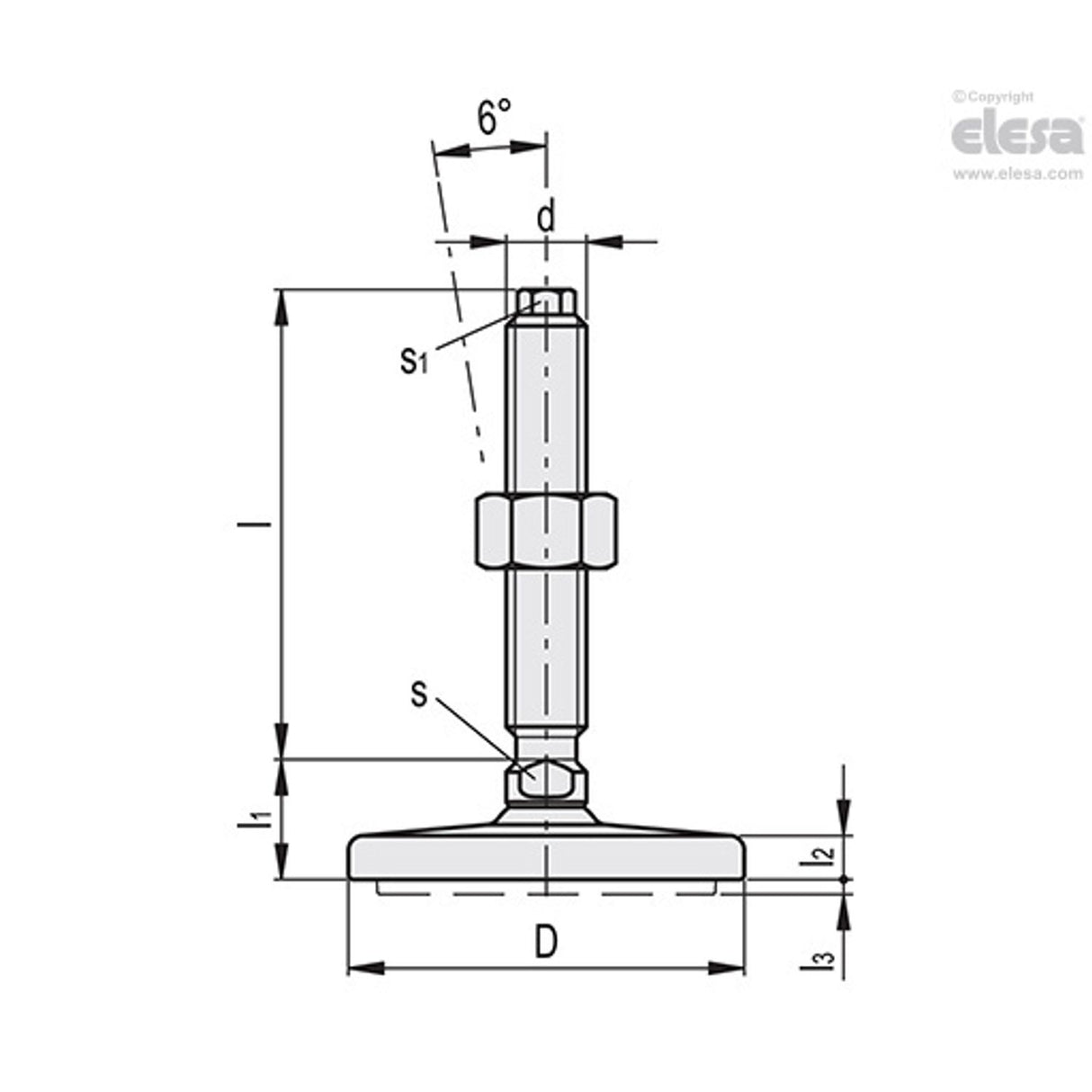Levelling feet-LMY.80-SST-M16x75-EH