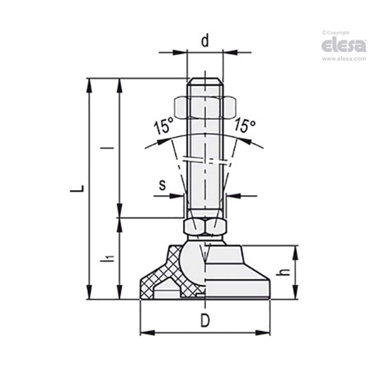 Levelling feet-LS.A-25-14-SST-M10x68