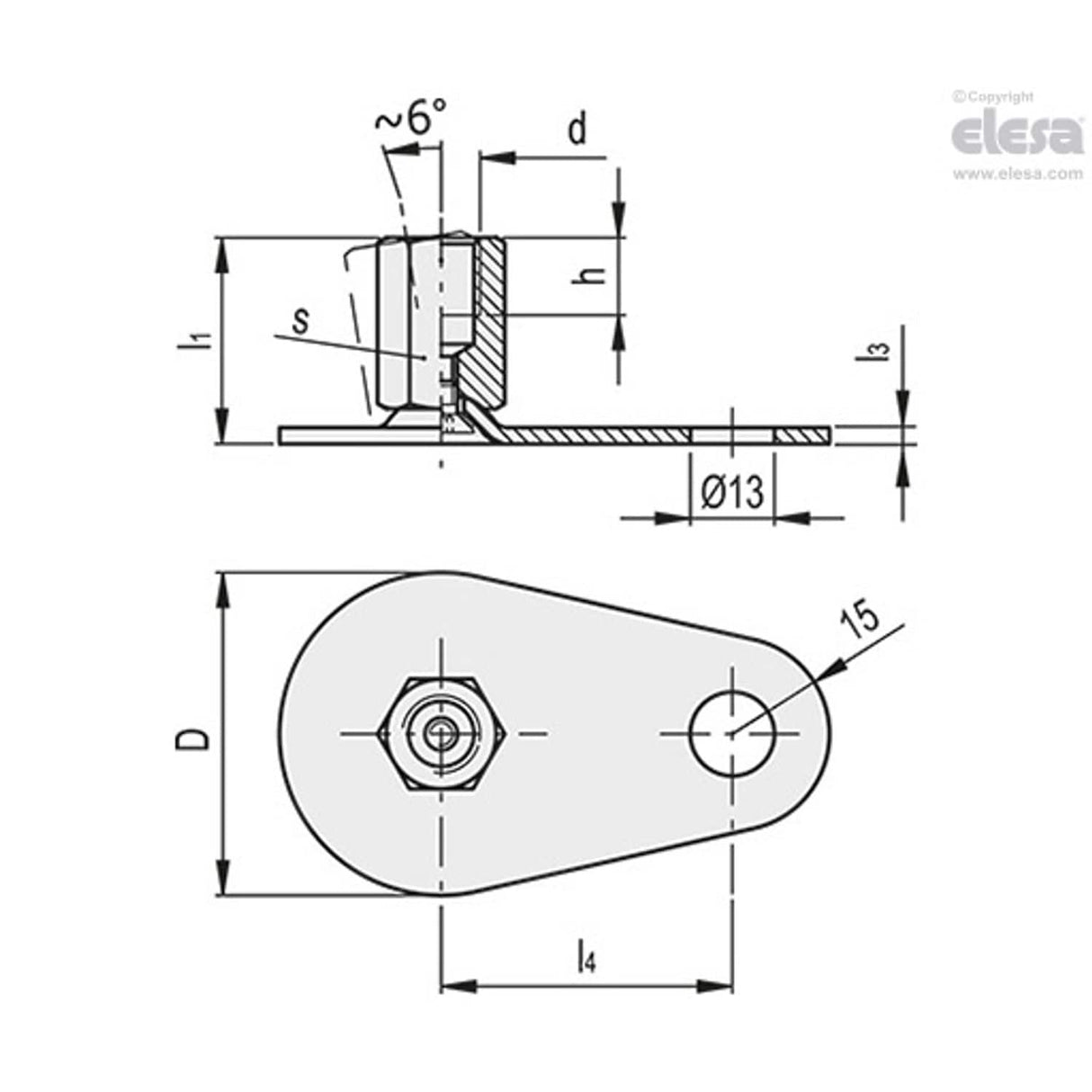 Levelling feet, ground mounting-LMP.F-60-M16