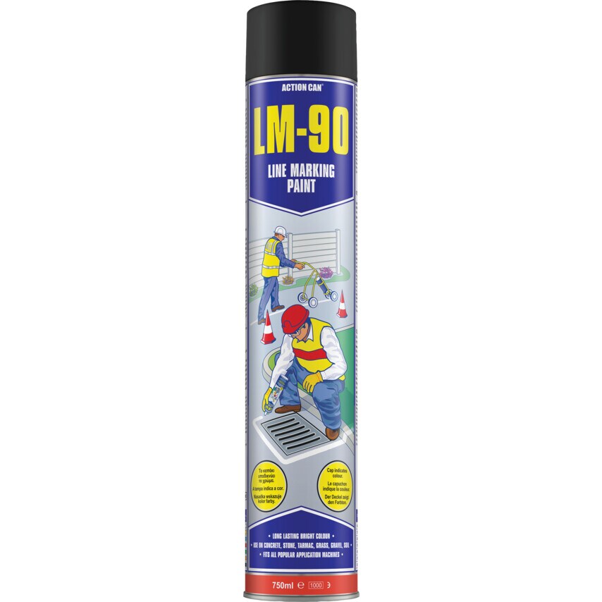Line Marking Spray Paint, Black RAL 9004, 750ML
