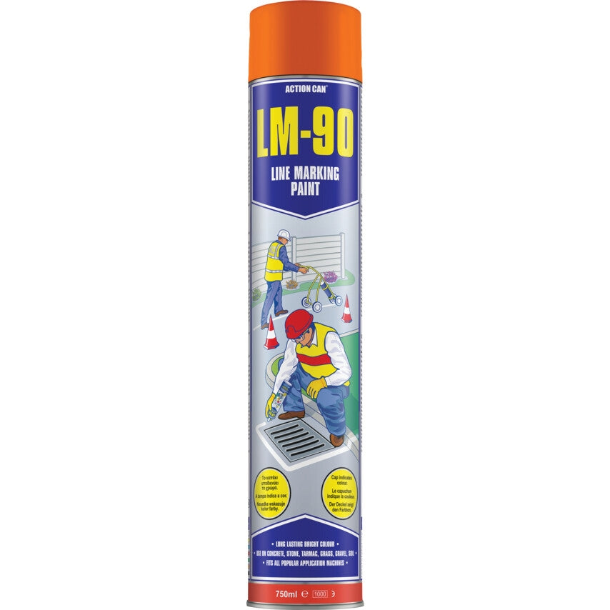 Line Marking Spray Paint, Orange RAL 2003, 750ML