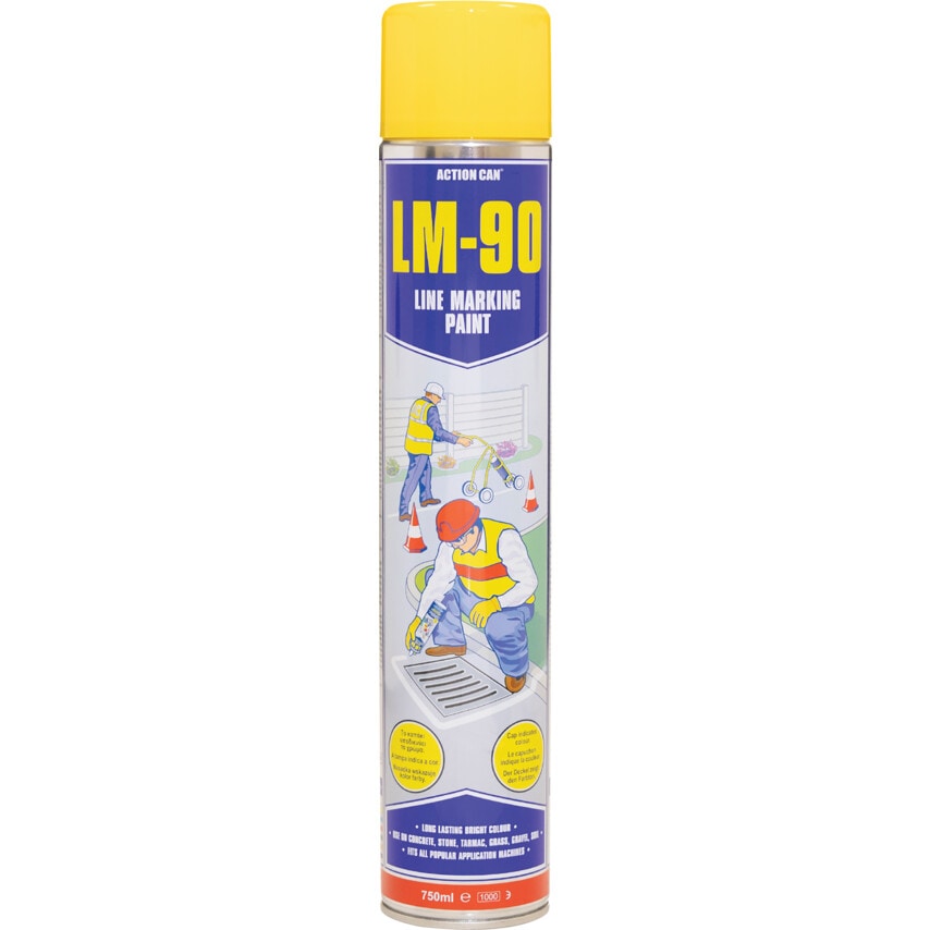 Line Marking Spray Paint, Yellow RAL 1018, 750ML