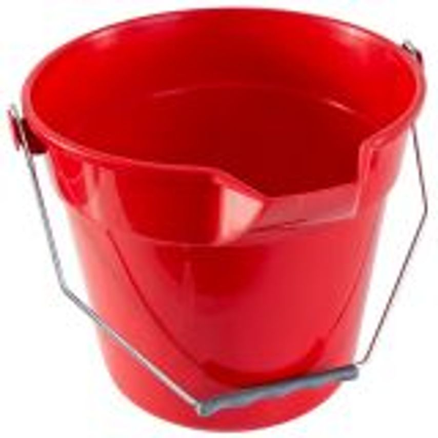 Lipped Round Plastic Bucket 10 Litre Red Each