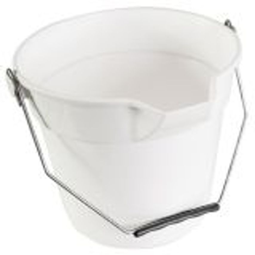 Lipped Round Plastic Bucket 10 Litre White Each