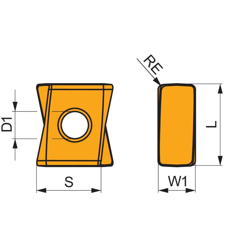 Lnex 121008SR-F M6330 90 Tangential Mill Insert