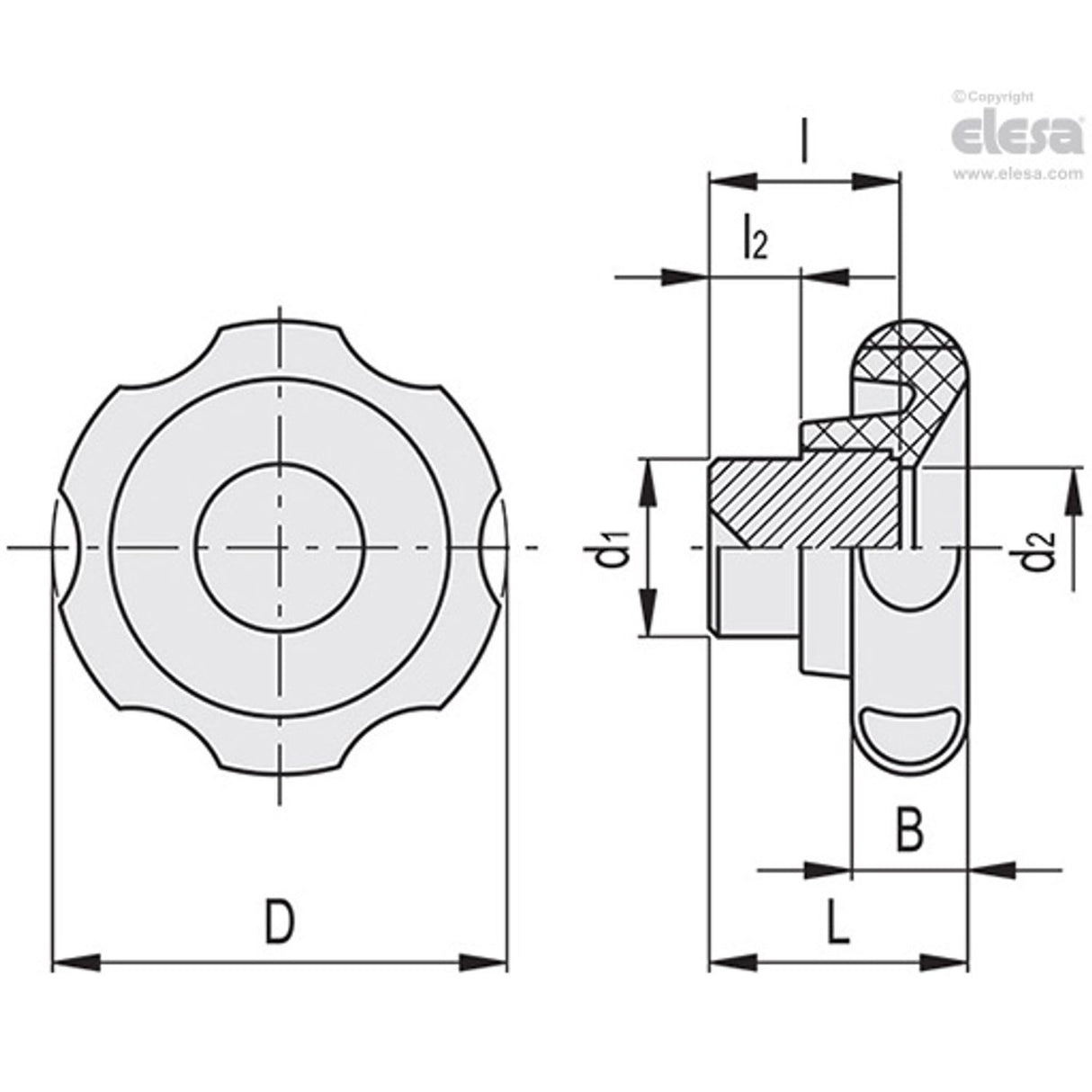 Lobe knob-VL.140/100 FP-A