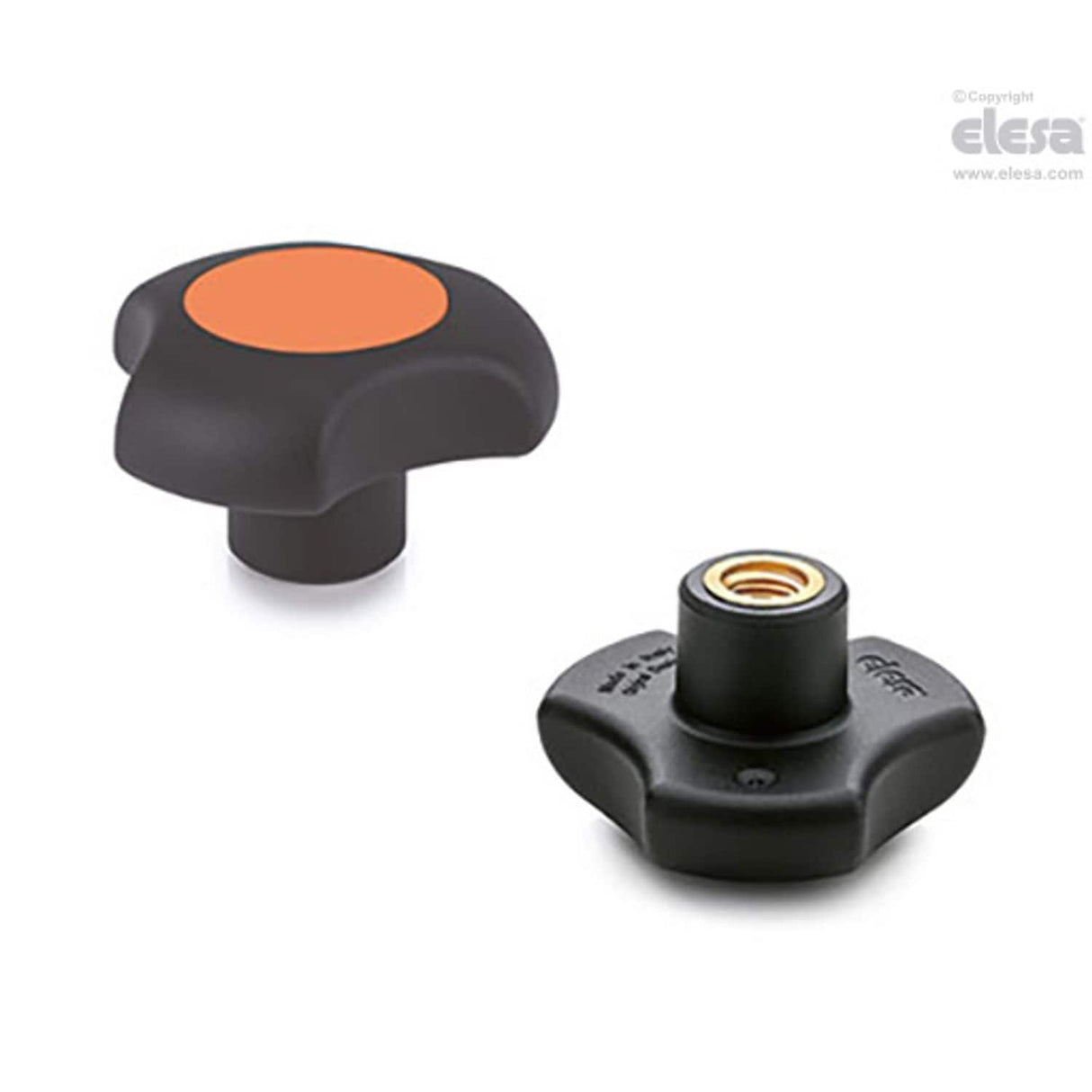 Lobe knob-VTT.32-C-B-M8-C2 Orange