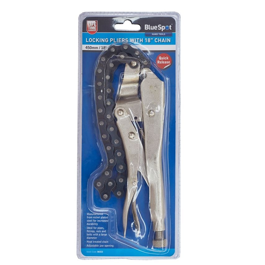 Locking Pliers with 18" Chain