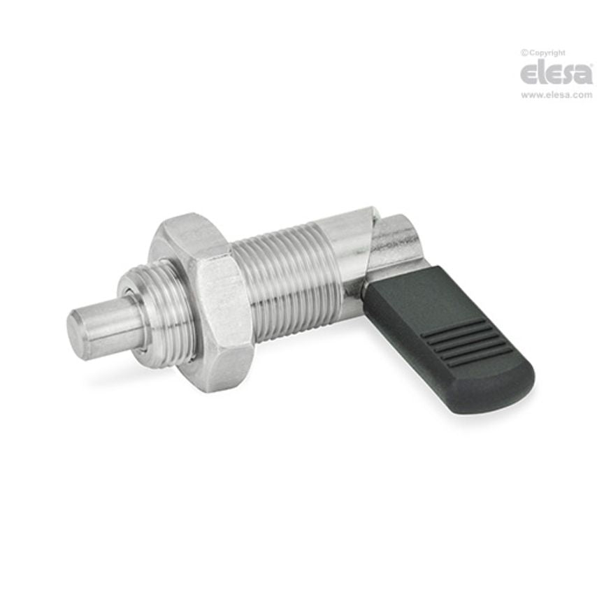 Locking indexing plunger-GN 612-8-M12X1.5-BK-NI