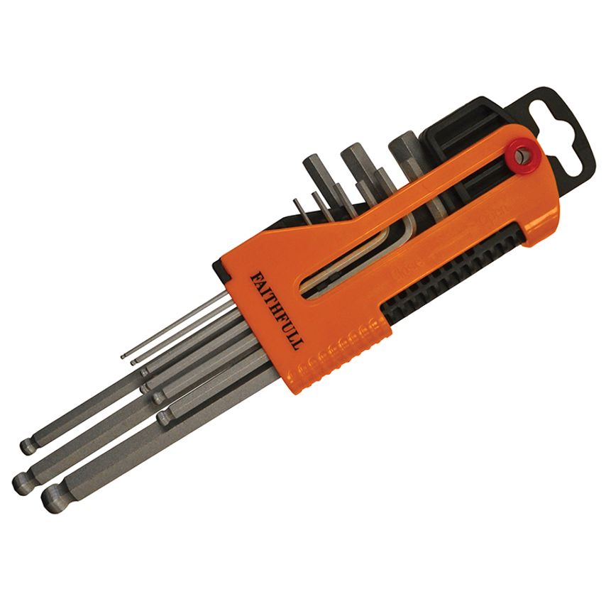 Long Arm Ball End Hex Key Set of 9 Metric (1.5-10mm)