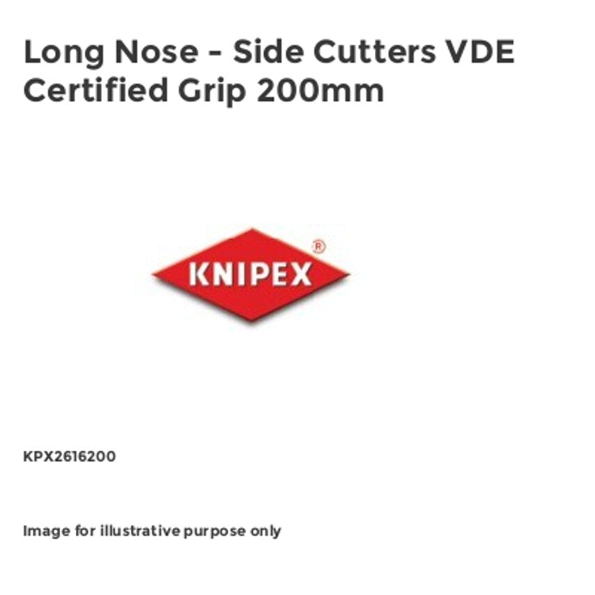 Long Nose - Side Cutters VDE Certified Grip 200mm