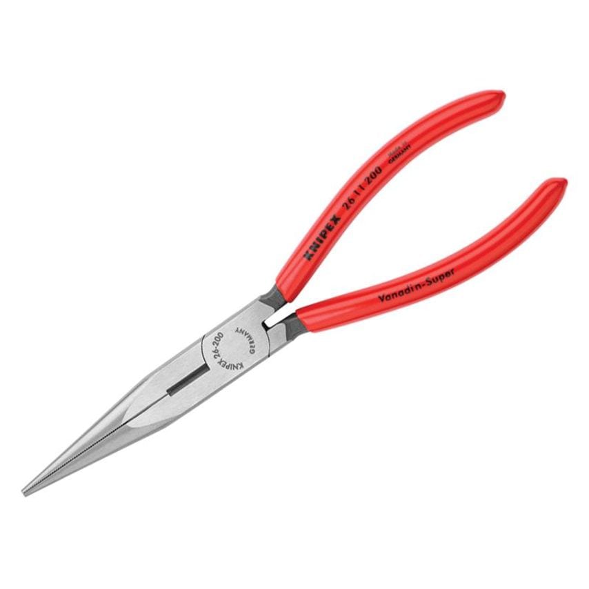 Long Snipe Nose Side Cutting Pliers PVC Grips 200mm (8in) KPX2611200