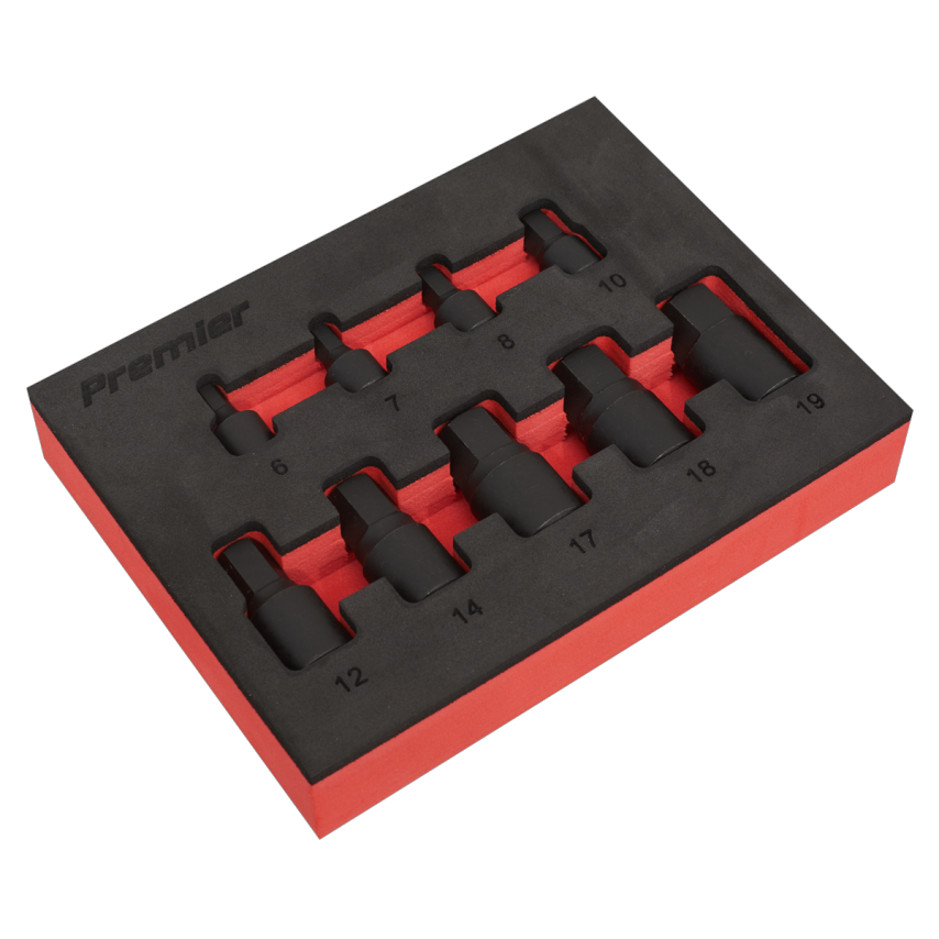 Low Profile Impact Hex Socket Bit Set 1/4" & 3/8" Square Drive9 Piece - Metric