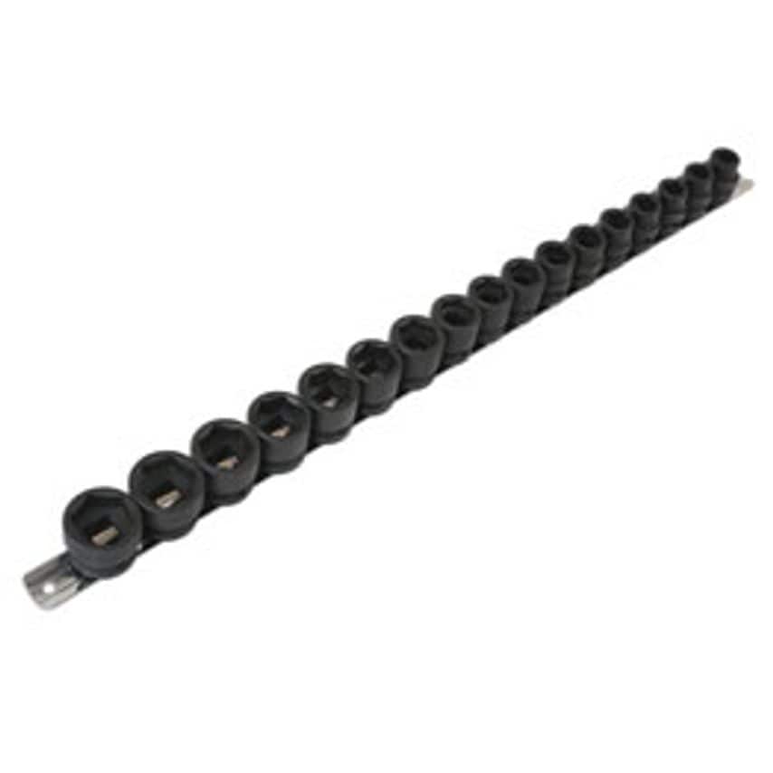 Low Profile Impact Socket Set 1/2"D 17 Piece