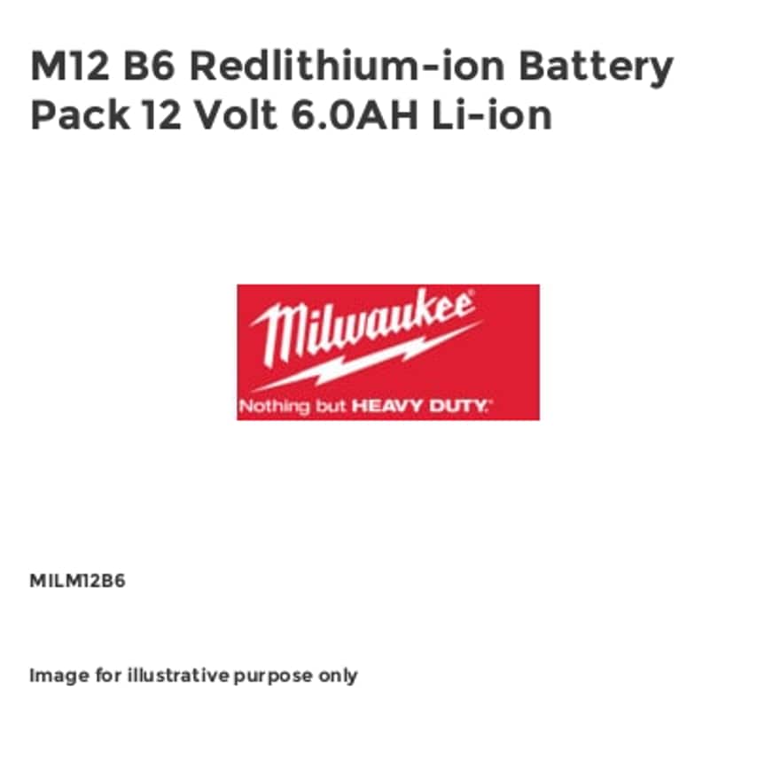 M12 B6 Redlithium-ion Battery Pack 12 Volt 6.0AH Li-ion MILM12B6