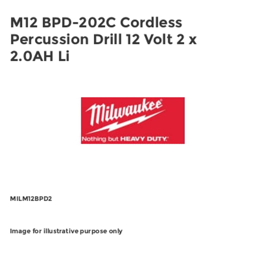 M12 BPD-202C Cordless Percussion Drill 12 Volt 2 x 2.0AH Li