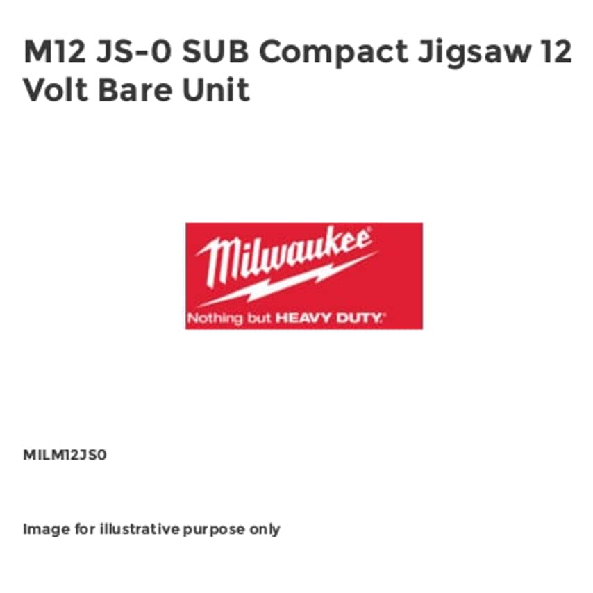 M12 JS-0 SUB Compact Jigsaw 12 Volt Bare Unit