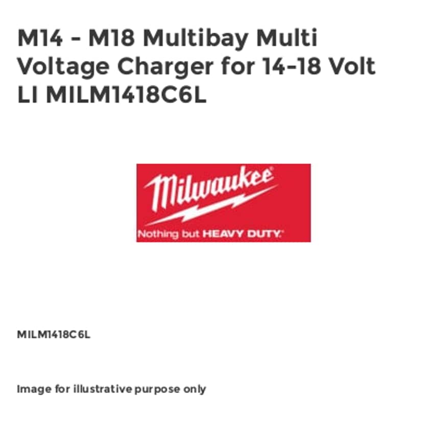 M14 - M18 Multibay Multi Voltage Charger for 14-18 Volt LI MILM1418C6L