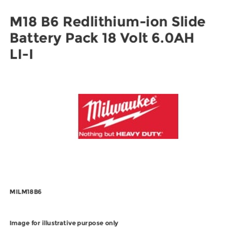 M18 B6 Redlithium-ion Slide Battery Pack 18 Volt 6.0AH LI-I