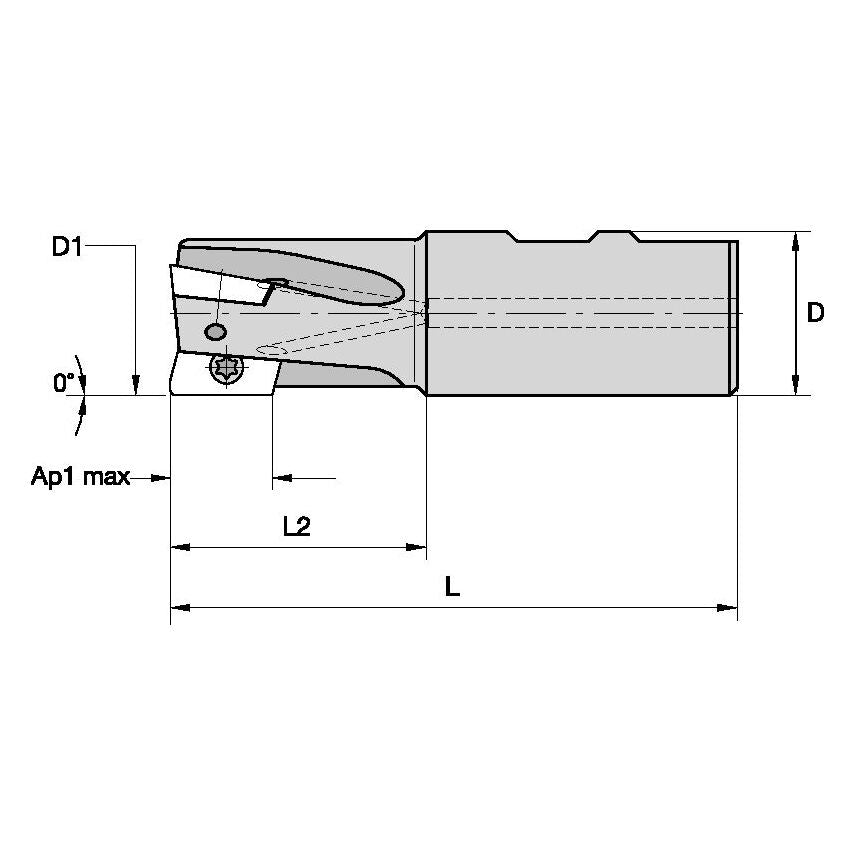 M1D062E1401W075L150 Indexable Toolholder MILL1-14D