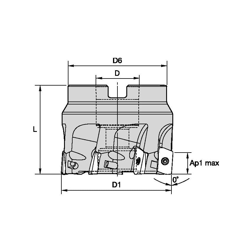 M1D300E1008S100L175 Mill 1-10 Shell Mill 0 Deg D=3