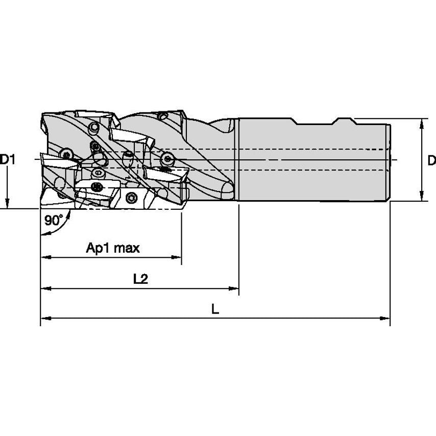 M1H50J3R80B40S90ED14C12 Mill 1-14 Helical End Mill D=5