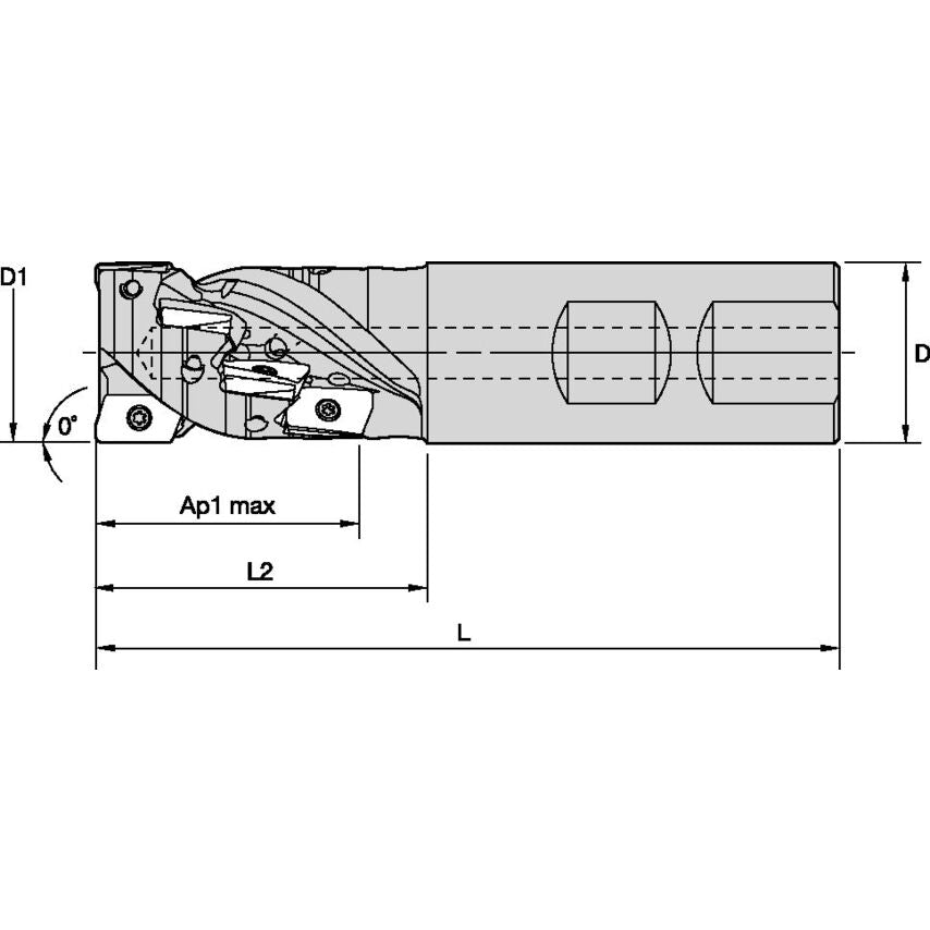 M1HR100ED10W100Z2L180C8 Mill 1-10 Helical End Mill D=1