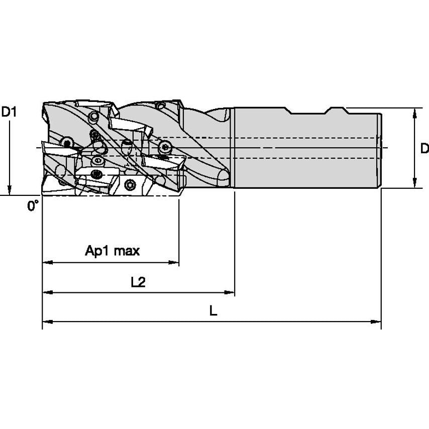M1HR125E14W125Z2L200C4 1.25 2 Flute 2 High Weldon SHO