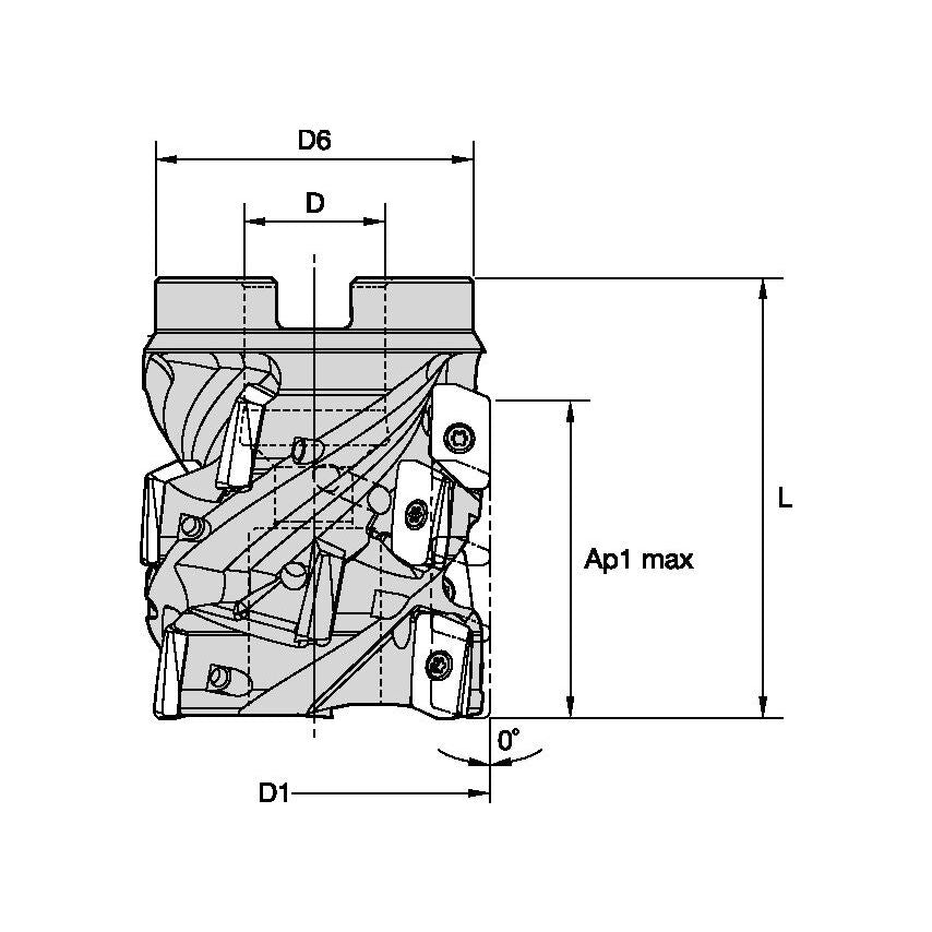 M1HR200ED10S075Z3L240C15 Mill 1-10 Helical Shell Mill D