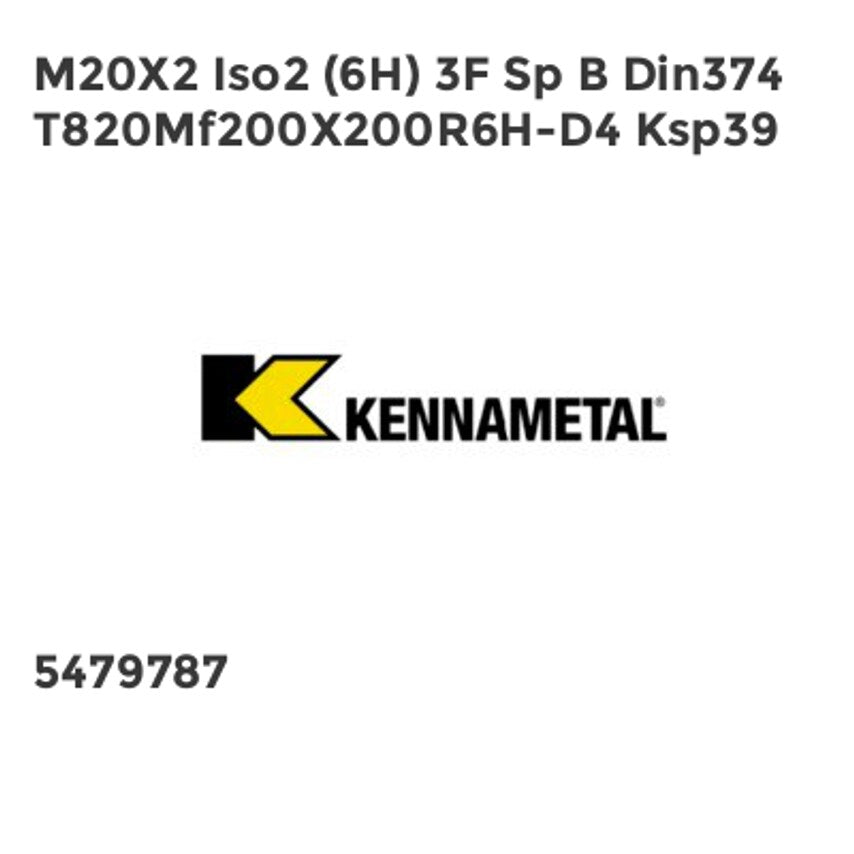 M20X2 Iso2 (6H) 3F Sp B Din374 T820Mf200X200R6H-D4 Ksp39