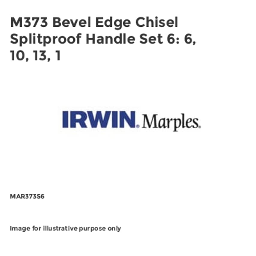 M373 Bevel Edge Chisel Splitproof Handle Set 6: 6, 10, 13, 1