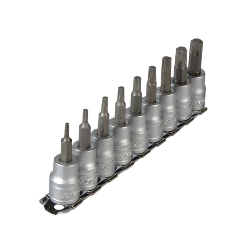 M3813TX Socket Clip Rail Set of 9 External TORX 3/8in Drive TENM3813TX