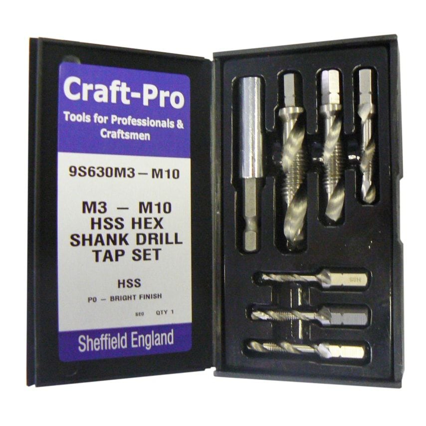M3-M10 HSS Hex Shank Drill Tap Set