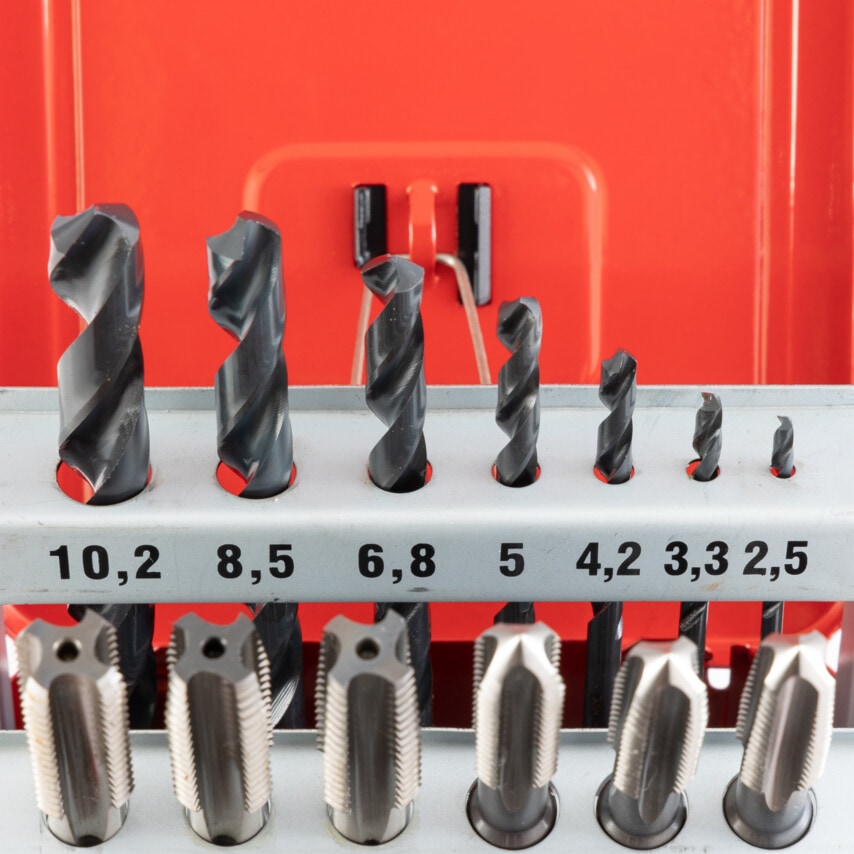 M3-M12/2.50-10.20MM HSS Ground Flute Tap & Drill Set - 28 Pieces