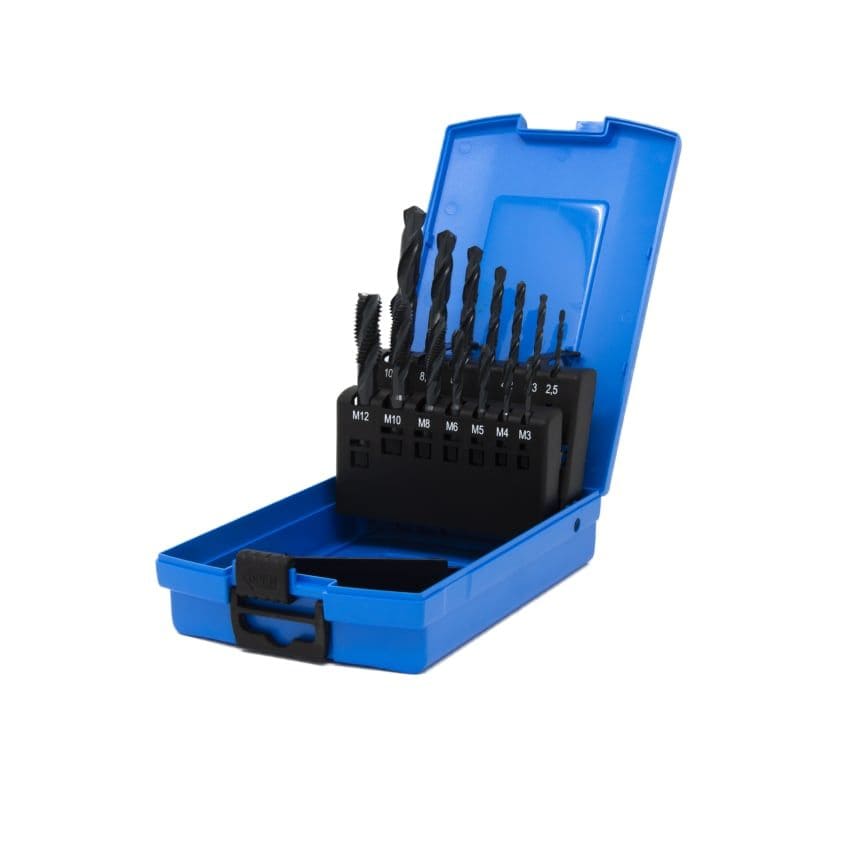 M3-M12 HSS DIN338 Drill & P1 Spiral Flute Tap Set