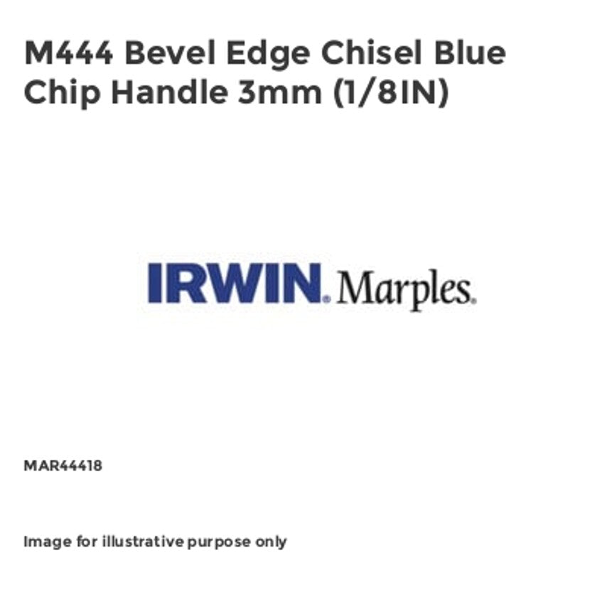 M444 Bevel Edge Chisel Blue Chip Handle 3mm (1/8IN)