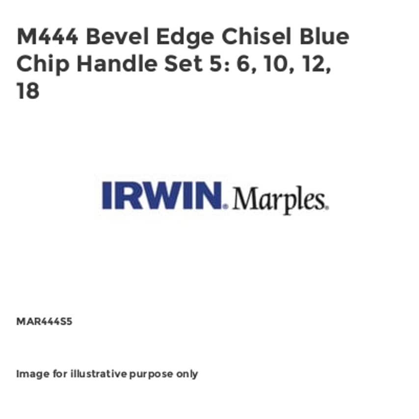 M444 Bevel Edge Chisel Blue Chip Handle Set 5: 6, 10, 12, 18